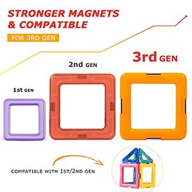 Bloques magnéticos mejorados, azulejos de construcción resistentes, juguetes STEM para niños y niñas de más de 3 años aprendiendo jugando juegos para 