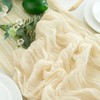 CHUQING Table Runner Beige Boho Gauze Cheesecloth Table Runner for