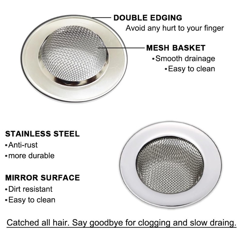 Seatery 1.50" Bathtub Strainers, Bathroom Sink Strainers, Shower Drain Hair