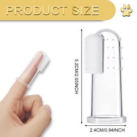 BLMHTWO 5 Pieces Dog Tooth Brushing Kit Finger Toothbrush for Dogs Cat Puppy Toothbrushs with Silicone Bristles and 16 Round Particles Thickened Silicone-Layer Transparent Dog Toothbrushs for All Pets
