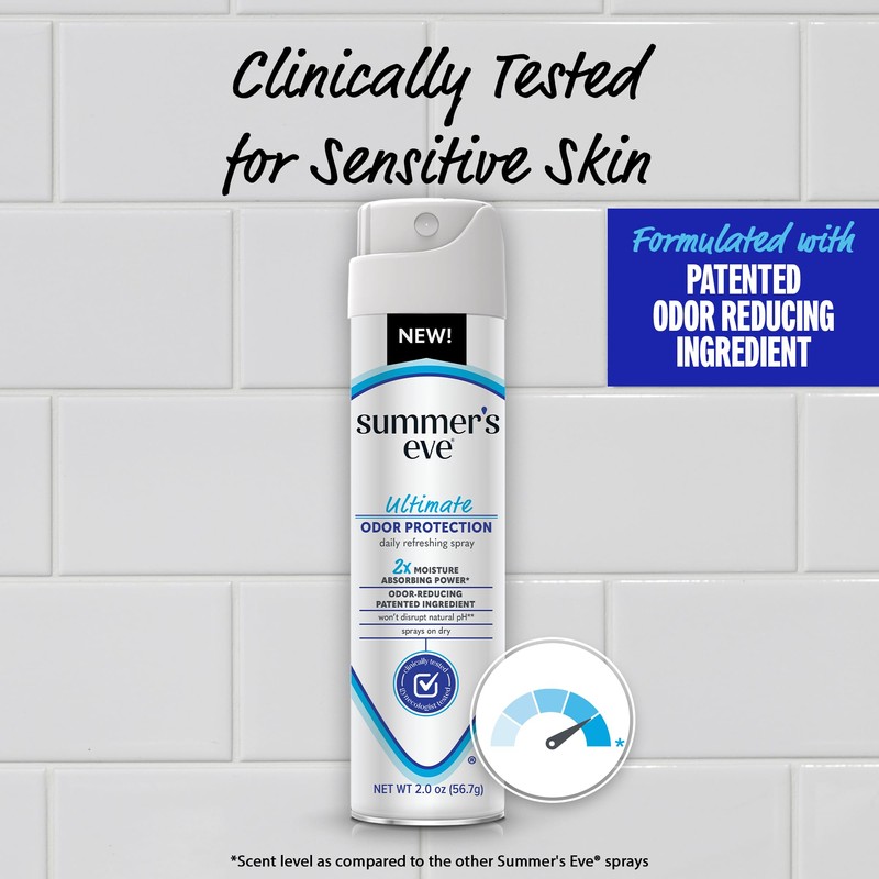 Summer's Eve Ultimate Odor Control Daily Feminine Spray with Talc-Free,