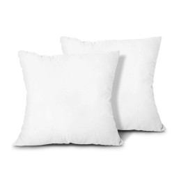 EDOW 18X18 Inch White Pillow Insert Medium Support Microfiber Polyester Filler, 2 Set