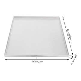 kunghei 30 x 30 x 1.5 Inch Heavy Duty Washer Machine Drain Pan Catch, 304 Stainless Steel Washing Machine Spill Tray Drip Tray, Under Washer Machine Drip Pan Washing Machine Pan Washer Tray