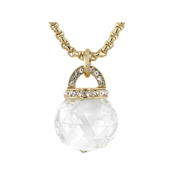 JTV Off Park Collection Round White Crystal Gold Tone Drop