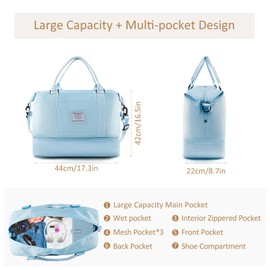 Artmitz Women’s Weekend Bag – Stylish Travel Duffel, Overnight Bag, Gym Bag, Sports Holdall with Cosmetic & Toiletry Bags – Perfect Carry-on & Weekender Bag