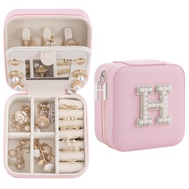 Nymtavia Birthday Gifts For Women, Initial Jewelry Box, Travel Jewelry Case, Gifts for Wife Girlfriend, Small Travel Jewelry Organizer, Gift for Girls, Graduation Gifts for Her, Bridesmaid Gifts