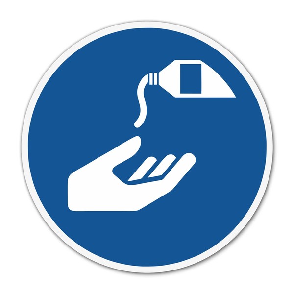 Use skin protection sticker - diameter 20 cm - ISO