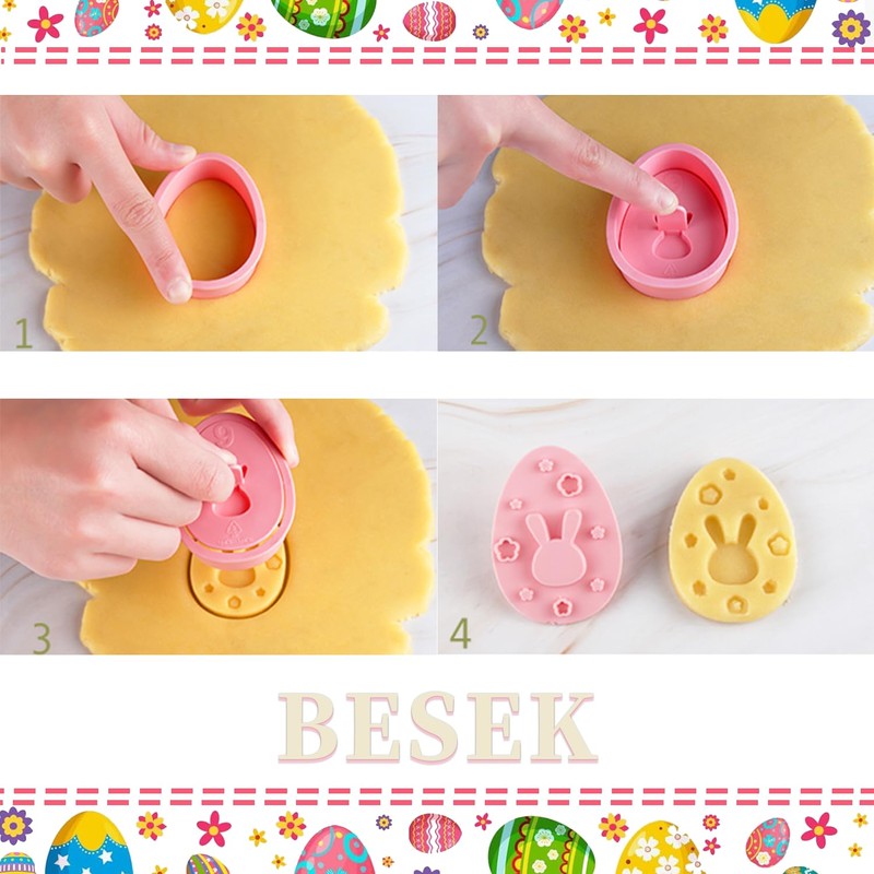 BESEK Easter Cookie Cutter Set: 10 Pcs Cookie Cutters for