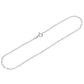 NKlaus Women's Necklace 1.8 mm Wide Round Anchor Chain 925 Silver Chain, 26 cm, Sterling Silver, No gemstone