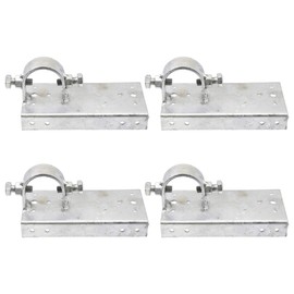 Chain Link Fence 1 5/8" x 6" Wood to Steel Frame End Post Adapter | Adapter Brackets | Wood Fence Steel Post Bracket (Pack of 4)