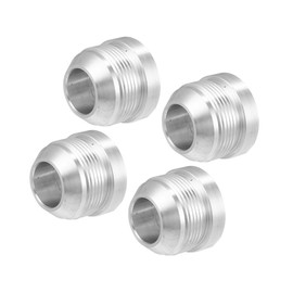 INFINAUTO Car Auto 20AN Male Weld on Fitting Bung Hose Adapter Fuel Oil Aluminum Alloy Silver Tone Pack of 4 Stylish Design