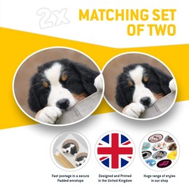 Awesome Vinyl Stickers (Set of 2) 7.5cm - Cute Bernese Mountain Dog Puppy Fun Decals for Laptops,Tablets,Luggage,Scrap Booking,Fridges #44758