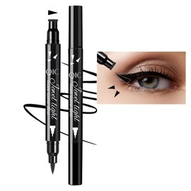 Eyeliner Stamp, Star/Heart/Moon/Flower Waterproof Liquid Eyeliner Pen All Day Long-Lasting Eyeliner Liquid Black & Smudge-proof Makeup Liquid Eye Liner Stamps (BlackTriangle)