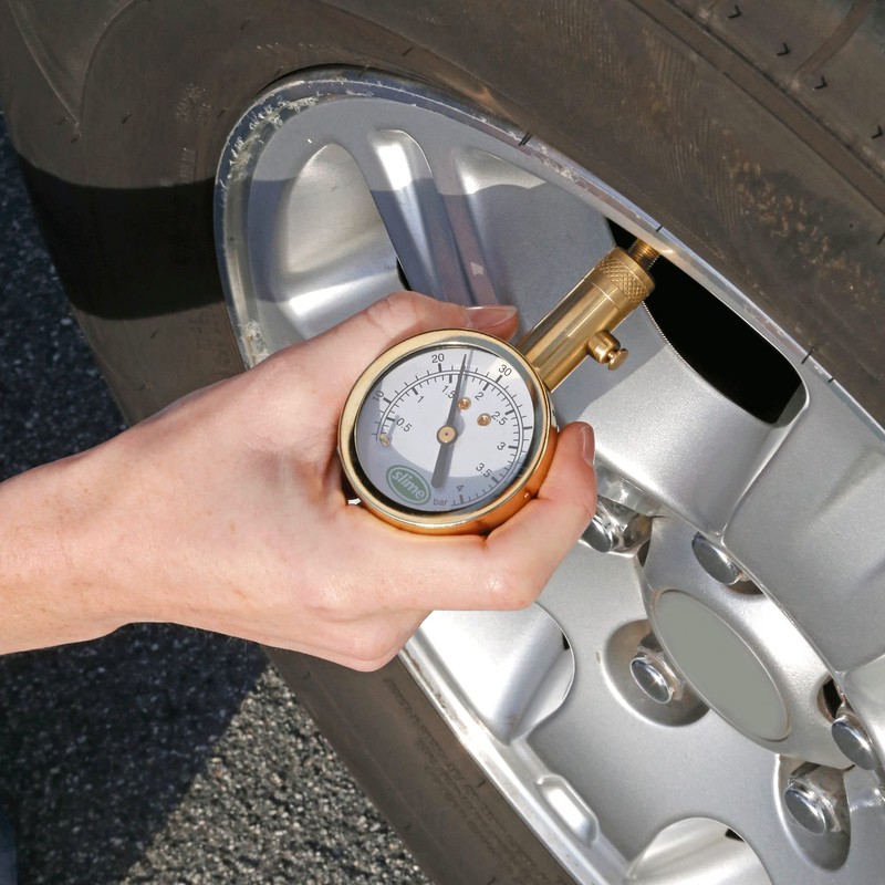 Slime 20459 Tire Pressure Gauge, Dial, Analogue, Brass Tire Gauge