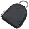 Ziegenleder Nappa Münzbörse/Geldbörse/Geldbeutel/Portemonnaie mit Schlüsselring in Schwarz