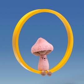 SUNNYMORE Mushroom Stuffed Toy, 8 inches Tall, 4 Colours, Classic Gifts for Children and Adults (F)