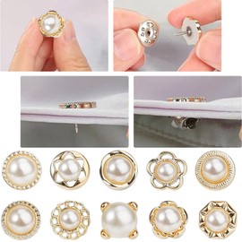 10Pcs Women's Modesty Pins for Clothes, Shirt Brooch Buttons Cover Up Blouse Pins Safety Invisible Buttons for Bags T-shirt Clothes Hat Decoration