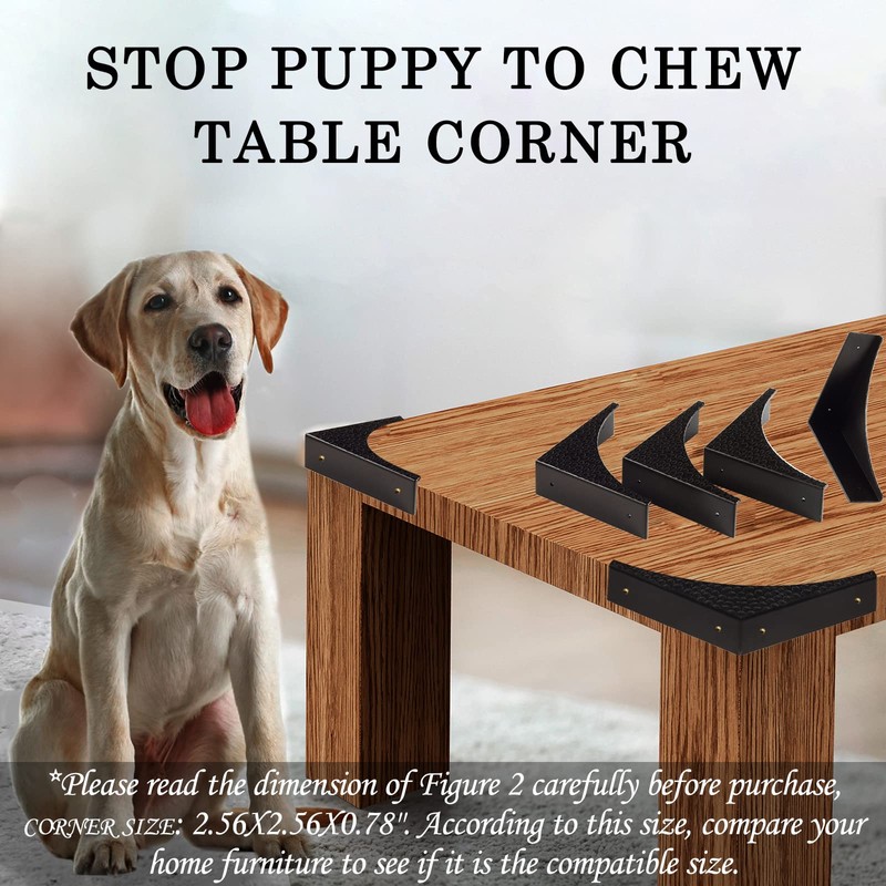 Foxwake Black Metal Corner Guards Decorative Wood Funiture, 2.56'' Box