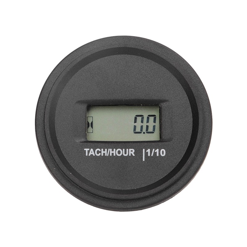 Tach Hour Meter LCD Display Round High Accuracy RPM Hour