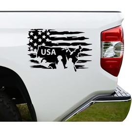 USA Army Flag Soldier Patriotic Proud American Die Cut Vinyl Sticker Decal for Truck Car SUV Boat Van 8x5 inches