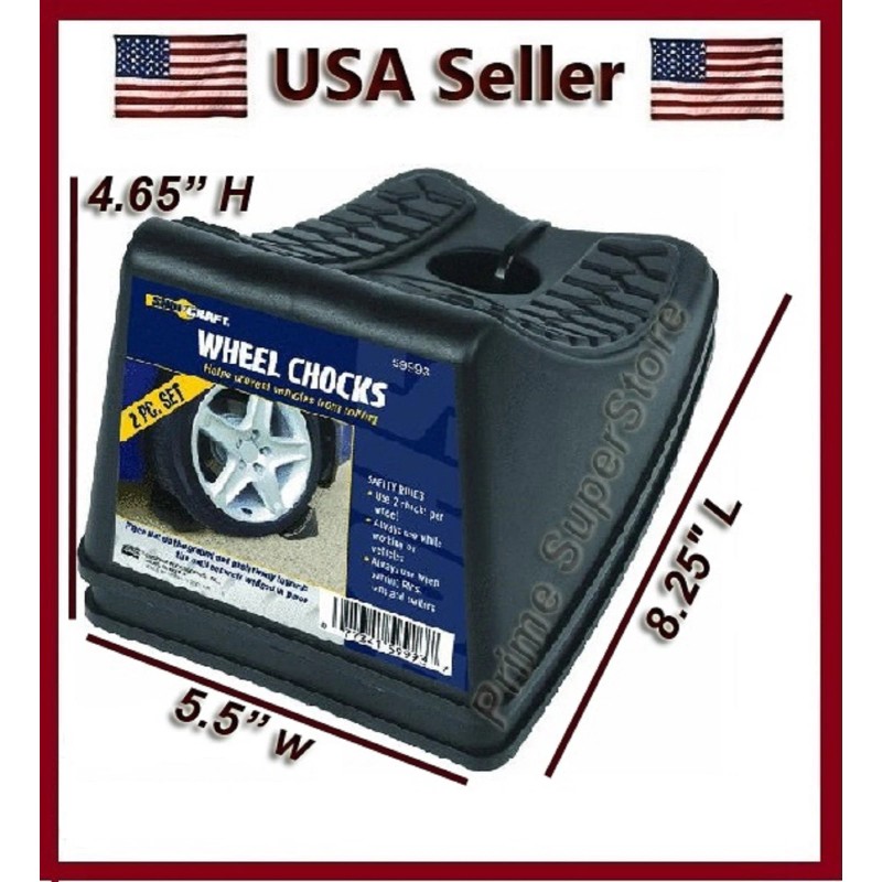 Custom Accessories Heavy Duty Wheel /Tire Stop Block Chocks Set