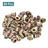 sourcing map 60Pcs Threaded Inserts, M4-0.7x8 Zinc Alloy Hex-Flanged Nut