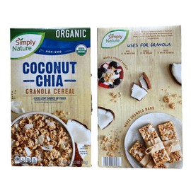 Simply Nature Coconut Chia Granola Cereal, Organic, 12.3 oz-set of 2