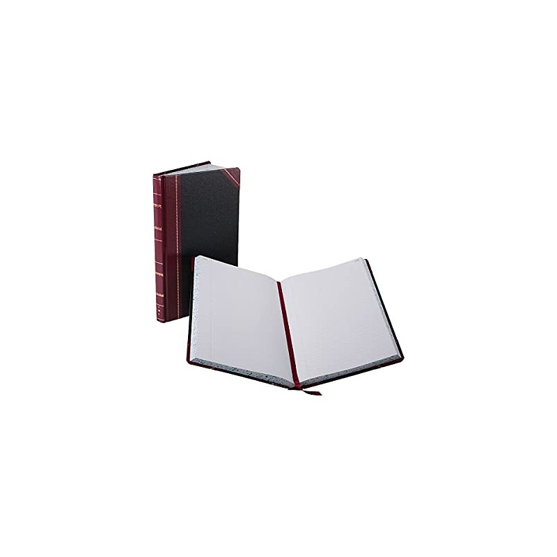 Boorum & Pease 9300R Account Book,Record-Ruled,300 Pages,14-1/8-Inch x8-5/8-Inch,Black/Red