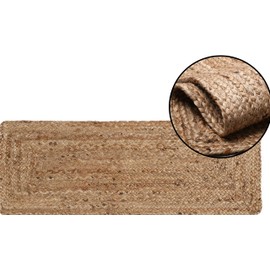 Natural Jute Table Runner Rug, Long-Lasting Hand-Woven Rectangular Area Rug, Made from Jute Material for Indoor & Covered Door Entrances, 13 X 36 Inch