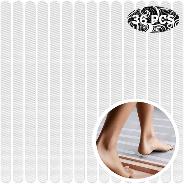 36 Pieces Non-Slip Strips for Bathroom, Non-Slip Stickers, Transparent Shower Non-Slip Strip for Bathroom, Bathroom, Stair Steps, Children's Pool 2 x 38 cm
