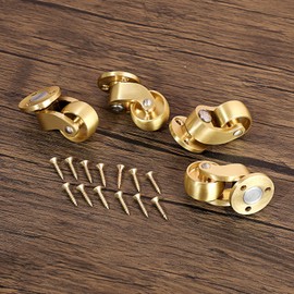 OwnMy 4PCS Universal Brass Stem Casters, 1 Inch Furniture Casters Wheels, Heavy Duty Swivel Casters 360 Degree Rotation, Metal Coffee Table Wheels Casters for Chairs Trunk Box Trolley Cabinet