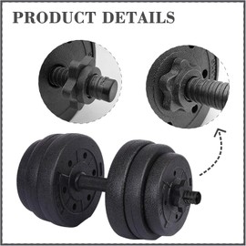 KOMUNJ 4 Pcs Dumbbell Clips, Anti-Slip Barbell Clips Barbell Collars, Hex Dumbbell Screw Ends, Dumbbell Barbell Bar Clips for Weight Lifting Fitness Training