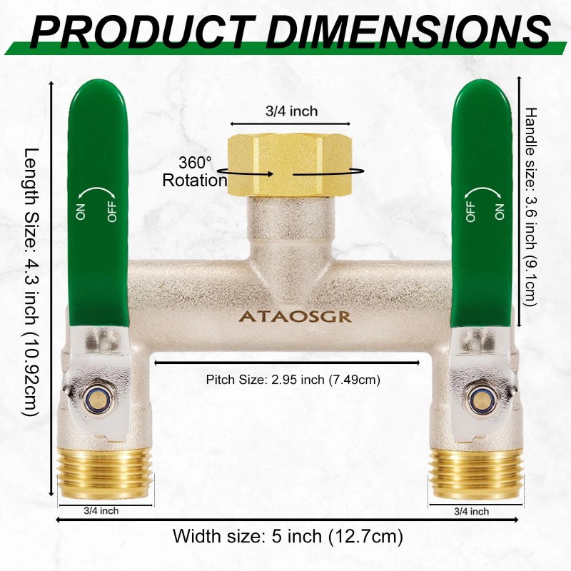 Ataosgr Garden Hose Splitter, 2 Way Heavy Duty Hose Adapter,