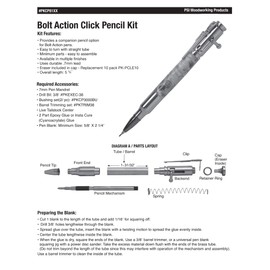 Penn State Industries PKCP8110 Bolt Action Bullet Cartridge Pencil Kit Woodturning Project (1, Chrome)