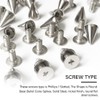 Misscrafts Rivets Punk Spikes Screwback Studs 150 Sets for Punk
