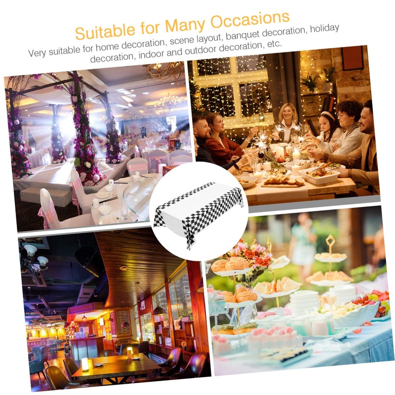 VICASKY 2Pcs Checkered Tablecloth Disposable Table Cloth for Parties Events