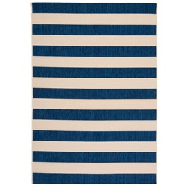 SAFAVIEH Courtyard Collection Accent Rug - 2' x 3'7", Beige & Navy, Non-Shedding & Easy Care, Indoor/Outdoor & Washable-Ideal for Patio, Backyard, Mudroom (CY6812-25812)