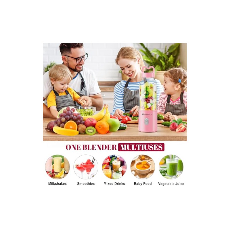 HOMEXUP Portable Personal Blender - Ideal for Smoothies & Juices