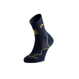Lurbel Tierra Lightweight Premium Summer Hiking / Trekking Socks, Anti-Bacterial, Medium Padding (Ergonomic), Women & Men, Includes Clip, Navy/Yellow
