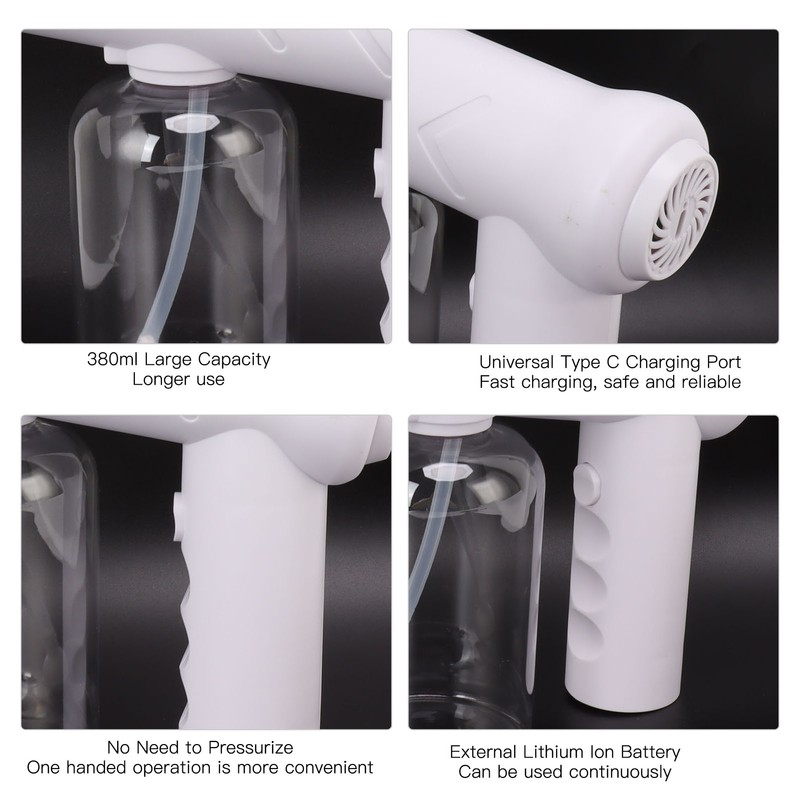 Nano Cleaning Sprayer Rechargeable Blue Light Portable Handheld Alcohol Atomizer
