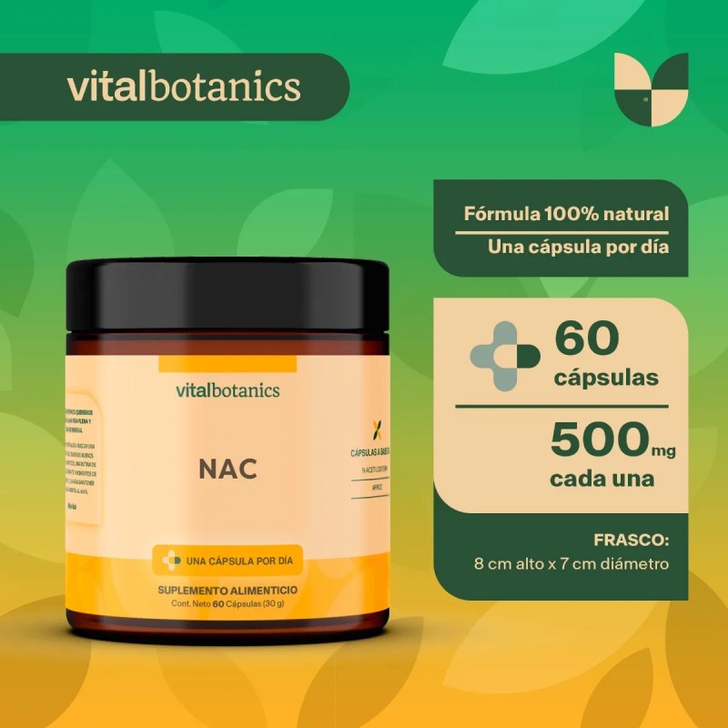 Vitalbotanics Nac N-acetilcisteina Con 60 Capsulas De 500mg Sabor ACTIL_CSTINA_60