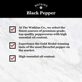 Watkins Pure Ground Black Pepper, 4 Ounce, Pack of 12 (581)