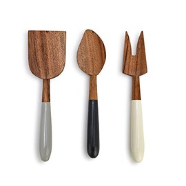 DEMDACO Gather Round Natural Brown 2 x 7 Inch Acacia Wood Cheese Knife Spreader Set of 3