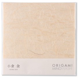 Papel de origami tradicional japonés Mino Washi – Ogura Kin Gold, 6.1 pulgadas, 20 hojas, papel washi de alta calidad, textura de fibra de cáñamo natural