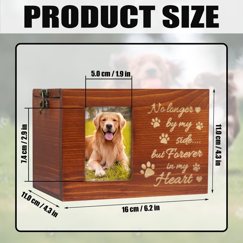LPREUTWN Pet Memorial Urn for Dog or Cat Ashes Wooden