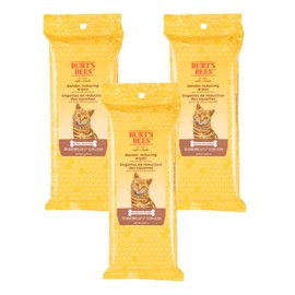 Burt's Bees for Pets Cat Natural Dander Reducing Wipes | Kitten and Cat Wipes for Grooming | Cruelty Free, Sulfate & Paraben Free, pH Balanced for Cats - Made in USA - 3 Pack