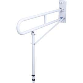 Aidapt Foldable Wall Mounted Safety Support Rail with Adjustable Leg,Grab Bar,Bathroom,Shower,Toilet Support for Elderly,Disabled,Shower Assist Aid,Folds Against Wall,Mobility