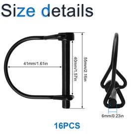 INCREWAY 16pcs Wire Lock Pin, 1/4" Heavy Duty Safety Coupler Shaft Locking Pin Hitch Pto Pin for Farm Lawn Garden