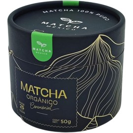 Matcha México Té Matcha Orgánico Ceremonial, Grado Ceremonial, 100% Puro, 50g, 25 Tazas