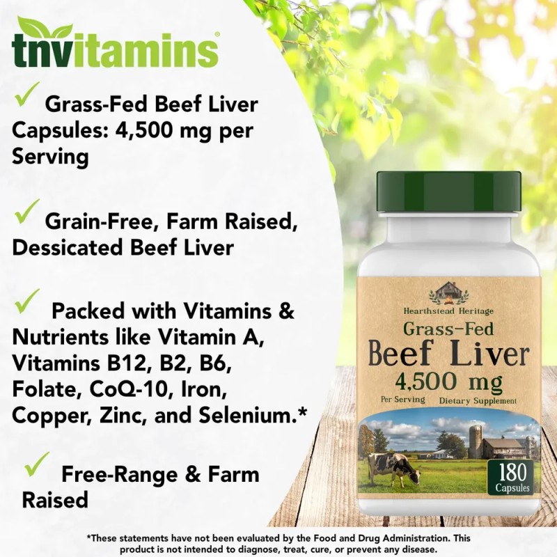 Tnvitamins Hígado De Res Deshidratado Cápsulas 180